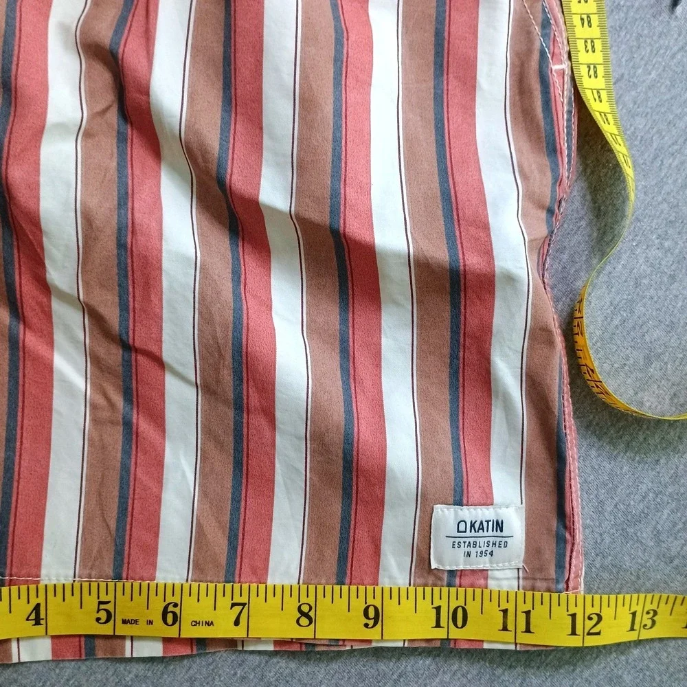 Katin Board Shorts Mens Medium Striped Red Tan Blue‎ Surf Swim Trunks